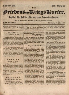 Der Friedens- u. Kriegs-Kurier (Nürnberger Friedens- und Kriegs-Kurier) Samstag 22. Mai 1830