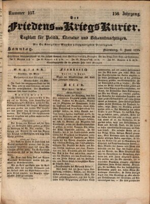 Der Friedens- u. Kriegs-Kurier (Nürnberger Friedens- und Kriegs-Kurier) Sonntag 6. Juni 1830