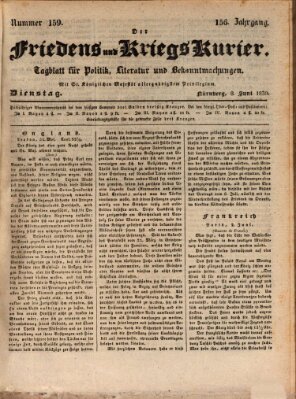Der Friedens- u. Kriegs-Kurier (Nürnberger Friedens- und Kriegs-Kurier) Dienstag 8. Juni 1830