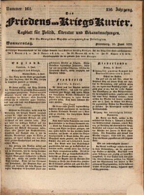 Der Friedens- u. Kriegs-Kurier (Nürnberger Friedens- und Kriegs-Kurier) Donnerstag 10. Juni 1830