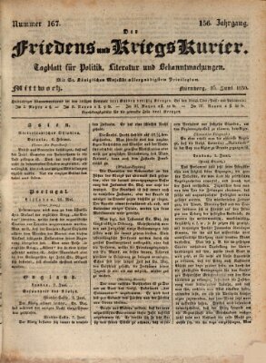 Der Friedens- u. Kriegs-Kurier (Nürnberger Friedens- und Kriegs-Kurier) Mittwoch 16. Juni 1830