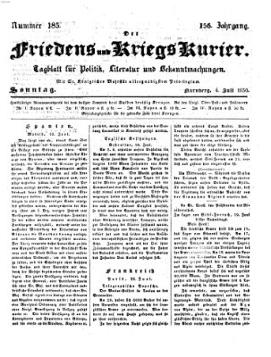 Der Friedens- u. Kriegs-Kurier (Nürnberger Friedens- und Kriegs-Kurier) Sonntag 4. Juli 1830