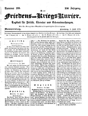 Der Friedens- u. Kriegs-Kurier (Nürnberger Friedens- und Kriegs-Kurier) Donnerstag 8. Juli 1830