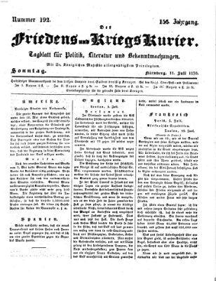 Der Friedens- u. Kriegs-Kurier (Nürnberger Friedens- und Kriegs-Kurier) Sonntag 11. Juli 1830