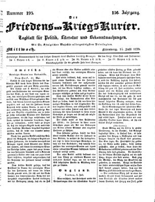 Der Friedens- u. Kriegs-Kurier (Nürnberger Friedens- und Kriegs-Kurier) Mittwoch 14. Juli 1830