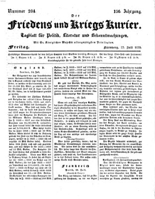 Der Friedens- u. Kriegs-Kurier (Nürnberger Friedens- und Kriegs-Kurier) Freitag 23. Juli 1830