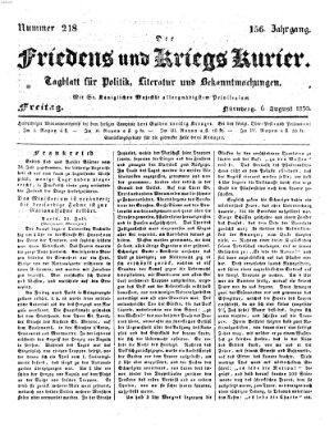 Der Friedens- u. Kriegs-Kurier (Nürnberger Friedens- und Kriegs-Kurier) Freitag 6. August 1830