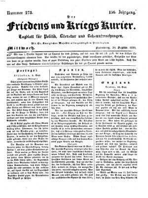 Der Friedens- u. Kriegs-Kurier (Nürnberger Friedens- und Kriegs-Kurier) Mittwoch 29. September 1830