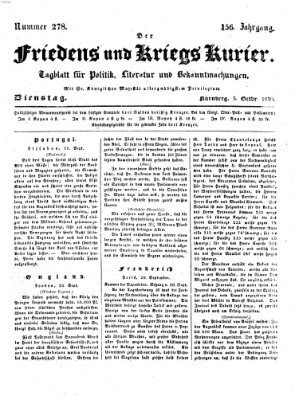 Der Friedens- u. Kriegs-Kurier (Nürnberger Friedens- und Kriegs-Kurier) Dienstag 5. Oktober 1830