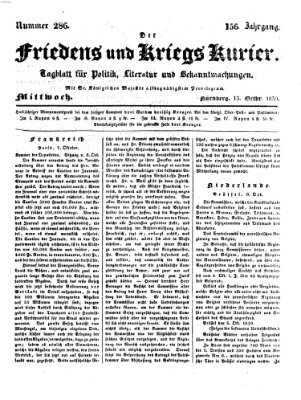 Der Friedens- u. Kriegs-Kurier (Nürnberger Friedens- und Kriegs-Kurier) Mittwoch 13. Oktober 1830