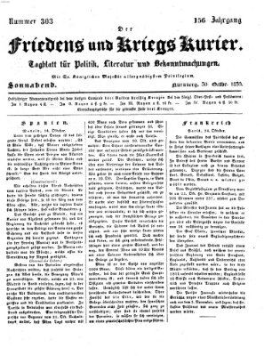 Der Friedens- u. Kriegs-Kurier (Nürnberger Friedens- und Kriegs-Kurier) Samstag 30. Oktober 1830