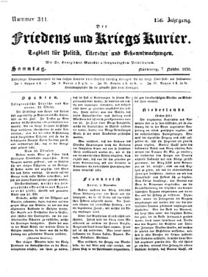 Der Friedens- u. Kriegs-Kurier (Nürnberger Friedens- und Kriegs-Kurier) Sonntag 7. November 1830