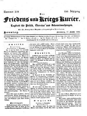 Der Friedens- u. Kriegs-Kurier (Nürnberger Friedens- und Kriegs-Kurier) Sonntag 14. November 1830