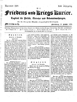 Der Friedens- u. Kriegs-Kurier (Nürnberger Friedens- und Kriegs-Kurier) Mittwoch 24. November 1830