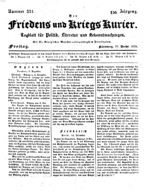 Der Friedens- u. Kriegs-Kurier (Nürnberger Friedens- und Kriegs-Kurier) Freitag 17. Dezember 1830