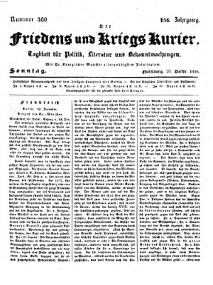 Der Friedens- u. Kriegs-Kurier (Nürnberger Friedens- und Kriegs-Kurier) Sonntag 26. Dezember 1830