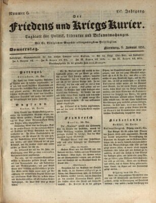 Der Friedens- u. Kriegs-Kurier (Nürnberger Friedens- und Kriegs-Kurier) Donnerstag 6. Januar 1831