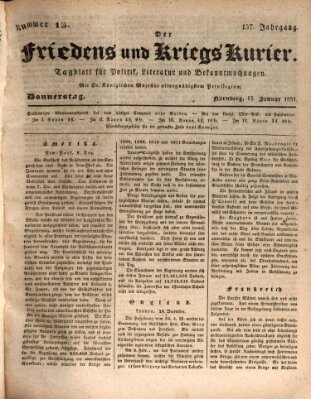 Der Friedens- u. Kriegs-Kurier (Nürnberger Friedens- und Kriegs-Kurier) Donnerstag 13. Januar 1831