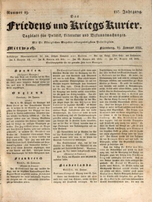 Der Friedens- u. Kriegs-Kurier (Nürnberger Friedens- und Kriegs-Kurier) Mittwoch 19. Januar 1831