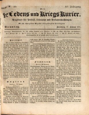 Der Friedens- u. Kriegs-Kurier (Nürnberger Friedens- und Kriegs-Kurier) Dienstag 25. Januar 1831