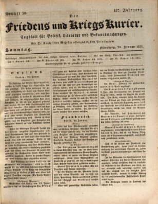 Der Friedens- u. Kriegs-Kurier (Nürnberger Friedens- und Kriegs-Kurier) Sonntag 30. Januar 1831