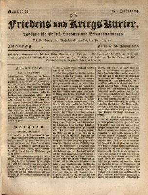 Der Friedens- u. Kriegs-Kurier (Nürnberger Friedens- und Kriegs-Kurier) Montag 31. Januar 1831