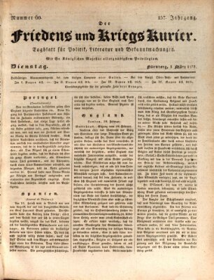 Der Friedens- u. Kriegs-Kurier (Nürnberger Friedens- und Kriegs-Kurier) Dienstag 1. März 1831