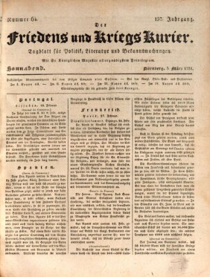 Der Friedens- u. Kriegs-Kurier (Nürnberger Friedens- und Kriegs-Kurier) Samstag 5. März 1831