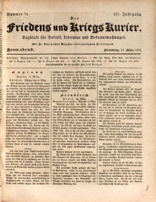 Der Friedens- u. Kriegs-Kurier (Nürnberger Friedens- und Kriegs-Kurier) Samstag 12. März 1831