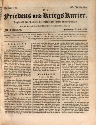 Der Friedens- u. Kriegs-Kurier (Nürnberger Friedens- und Kriegs-Kurier) Mittwoch 16. März 1831