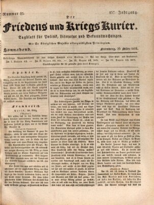 Der Friedens- u. Kriegs-Kurier (Nürnberger Friedens- und Kriegs-Kurier) Samstag 26. März 1831