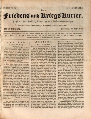 Der Friedens- u. Kriegs-Kurier (Nürnberger Friedens- und Kriegs-Kurier) Mittwoch 30. März 1831