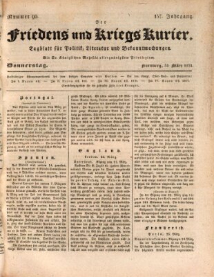 Der Friedens- u. Kriegs-Kurier (Nürnberger Friedens- und Kriegs-Kurier) Donnerstag 31. März 1831