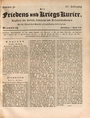 Der Friedens- u. Kriegs-Kurier (Nürnberger Friedens- und Kriegs-Kurier) Dienstag 5. April 1831