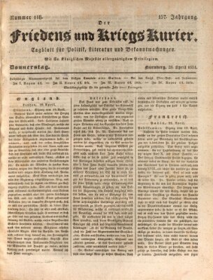 Der Friedens- u. Kriegs-Kurier (Nürnberger Friedens- und Kriegs-Kurier) Donnerstag 28. April 1831