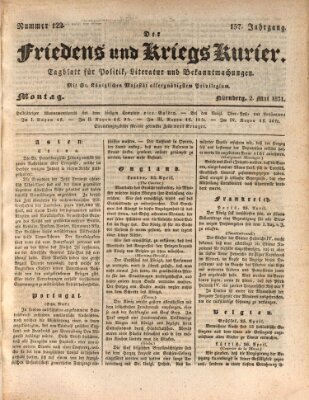 Der Friedens- u. Kriegs-Kurier (Nürnberger Friedens- und Kriegs-Kurier) Montag 2. Mai 1831