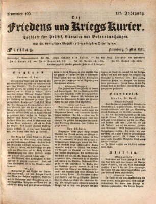 Der Friedens- u. Kriegs-Kurier (Nürnberger Friedens- und Kriegs-Kurier) Freitag 6. Mai 1831