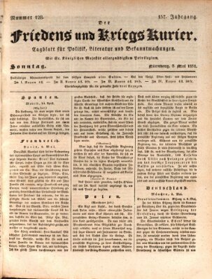 Der Friedens- u. Kriegs-Kurier (Nürnberger Friedens- und Kriegs-Kurier) Sonntag 8. Mai 1831