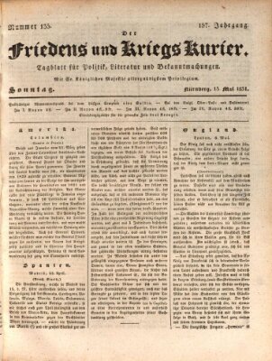 Der Friedens- u. Kriegs-Kurier (Nürnberger Friedens- und Kriegs-Kurier) Sonntag 15. Mai 1831