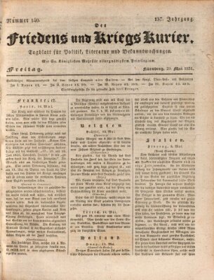 Der Friedens- u. Kriegs-Kurier (Nürnberger Friedens- und Kriegs-Kurier) Freitag 20. Mai 1831