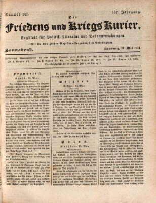 Der Friedens- u. Kriegs-Kurier (Nürnberger Friedens- und Kriegs-Kurier) Samstag 21. Mai 1831