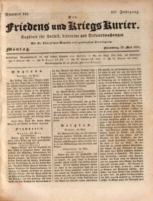 Der Friedens- u. Kriegs-Kurier (Nürnberger Friedens- und Kriegs-Kurier) Montag 23. Mai 1831