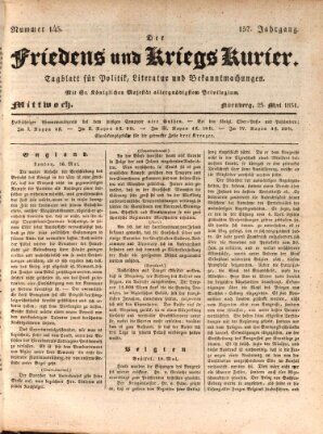 Der Friedens- u. Kriegs-Kurier (Nürnberger Friedens- und Kriegs-Kurier) Mittwoch 25. Mai 1831