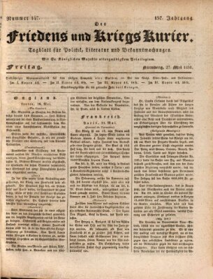 Der Friedens- u. Kriegs-Kurier (Nürnberger Friedens- und Kriegs-Kurier) Freitag 27. Mai 1831