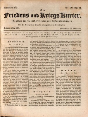 Der Friedens- u. Kriegs-Kurier (Nürnberger Friedens- und Kriegs-Kurier) Samstag 28. Mai 1831