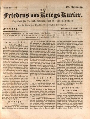 Der Friedens- u. Kriegs-Kurier (Nürnberger Friedens- und Kriegs-Kurier) Freitag 3. Juni 1831