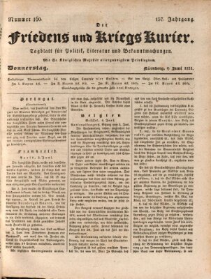 Der Friedens- u. Kriegs-Kurier (Nürnberger Friedens- und Kriegs-Kurier) Donnerstag 9. Juni 1831