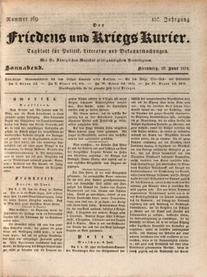 Der Friedens- u. Kriegs-Kurier (Nürnberger Friedens- und Kriegs-Kurier) Samstag 18. Juni 1831