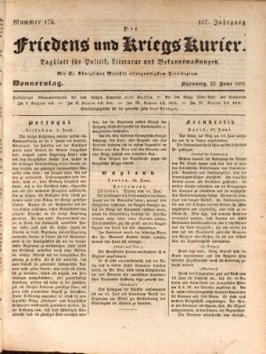 Der Friedens- u. Kriegs-Kurier (Nürnberger Friedens- und Kriegs-Kurier) Donnerstag 23. Juni 1831