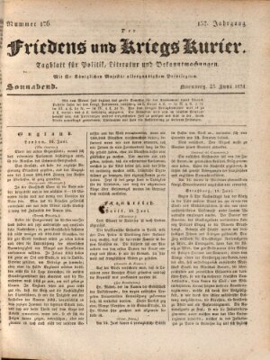 Der Friedens- u. Kriegs-Kurier (Nürnberger Friedens- und Kriegs-Kurier) Samstag 25. Juni 1831